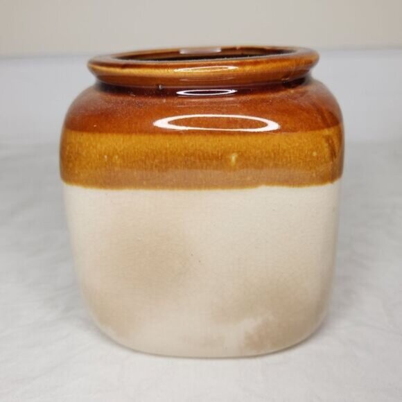 Vintage two tone glazed canister - Picture 2 of 9